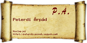 Peterdi Árpád névjegykártya